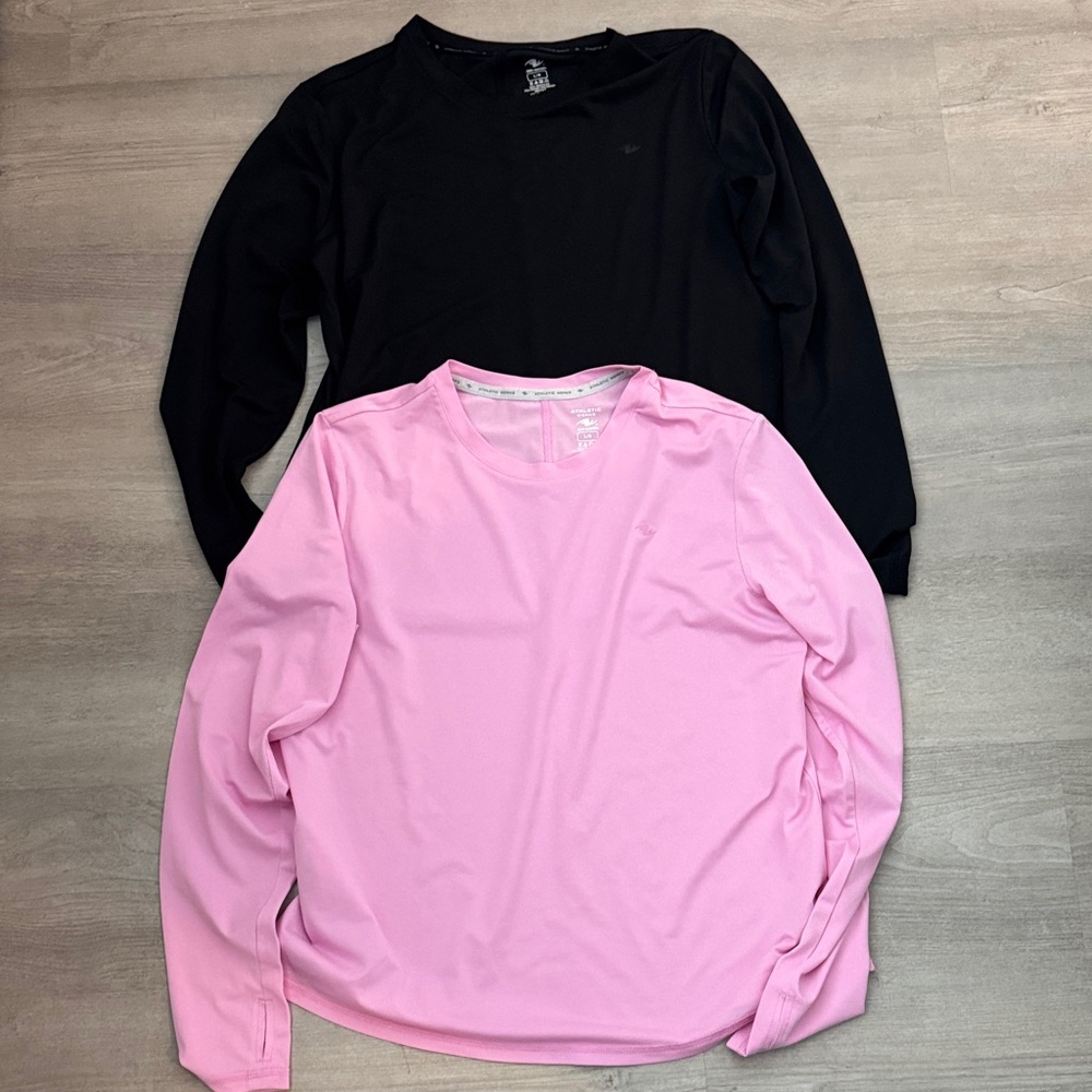 Athletic Works Women's Long Sleeve Tees - Black and Pink